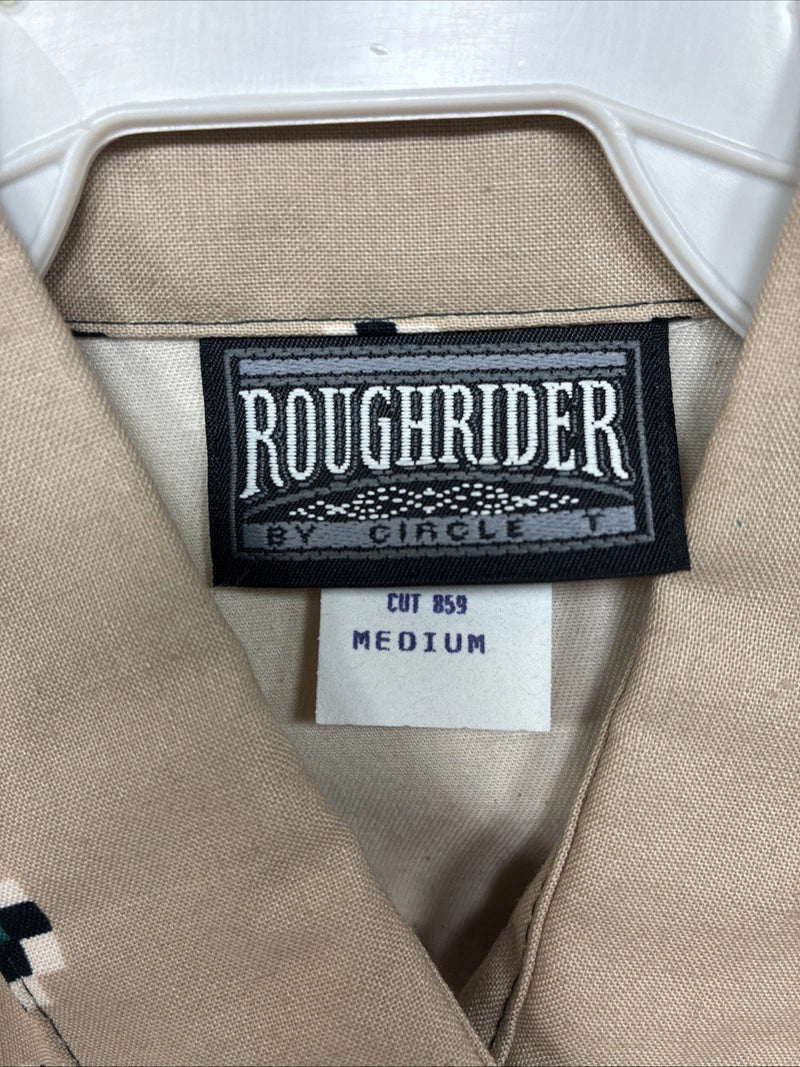 New Women’s Roughrider Tan Designed Long Sleeve Button Up Medium YY-92