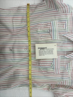 New Women’s Rock mount White Stripe Long Sleeve Pearl Snap Small AA-52