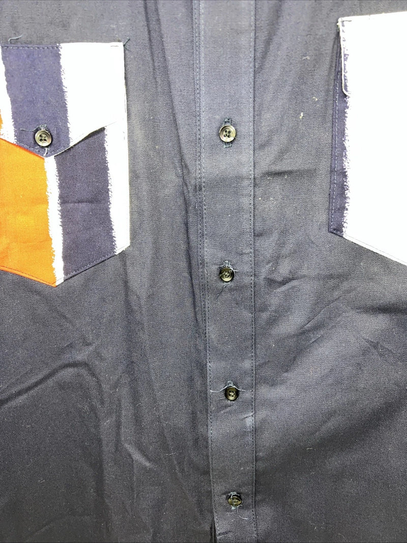 New Men’s Blue Cowboy Threads Short Sleeve Button Up Shirt. L S-19
