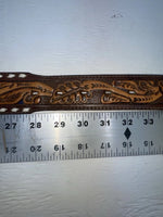 New Blue Genuine Leather Longhorn Tooled 30” Belt #82829 JJ-125