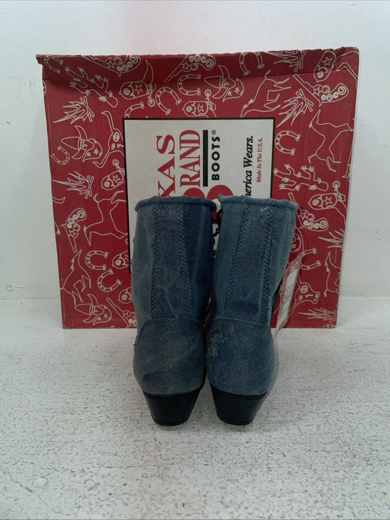 New Kids Blue Lace Up Texas Brand Cowboy Boots. P C 9169161 2 D. 23-131