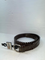 New Brown Genuine Leather Nocona Weaved M Belt #N3432144 JJ-23