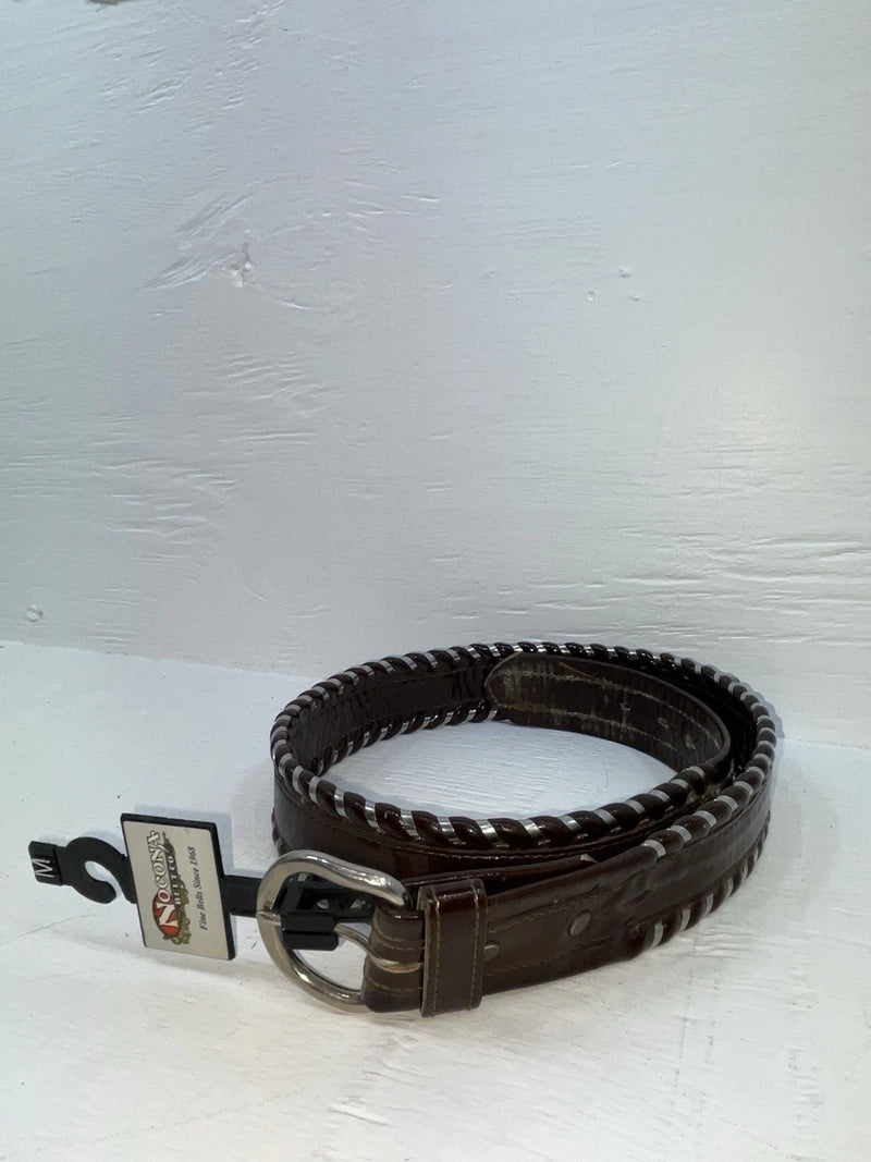 New Brown Genuine Leather Nocona Weaved M Belt #N3432144 JJ-23