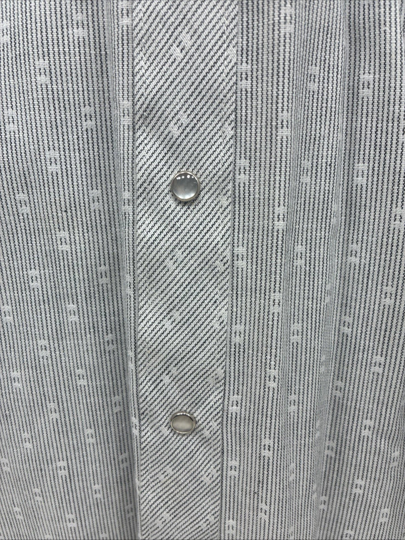 New Men’s Champion Western Gray Long Sleeve Pearl Snap Shirt 15.5 Medium V-60