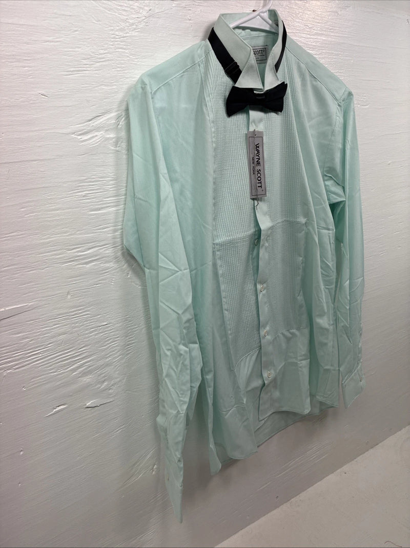 New Wayne Scott Blue Long Sleeve Button Up English Shirt Small X-85