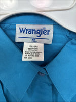 New Women’s Wrangler Blue Designed Long Sleeve Pearl Snap XL II-19
