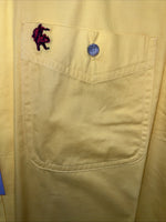 New Men’s Yellow Wrangler PBR Long Sleeve Button Up Shirt. Large P-62