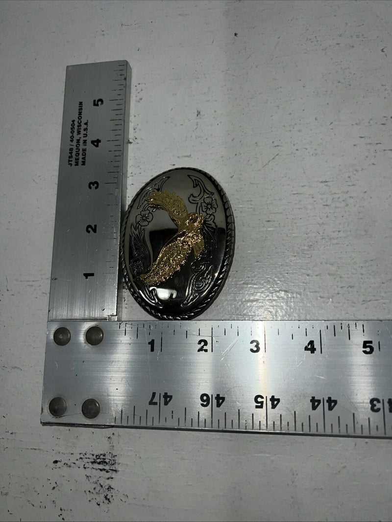 New Women’s Gold Silver With Bird And Flowers Belt Buckle F-16