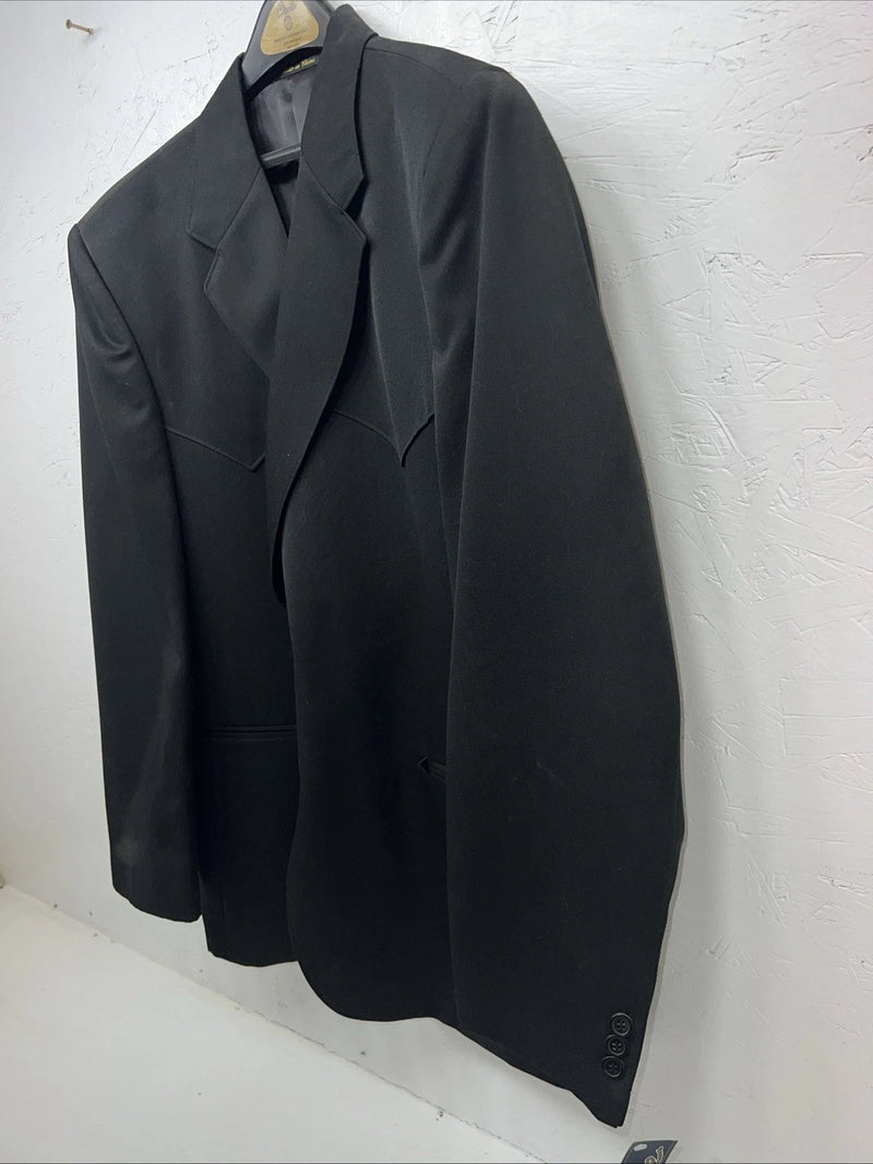 New Men’s Circle S Black Suit Jacket 48R #25832 Y-607
