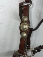 New Circle S Leather Yearling Show Halter Silver Buckles 3C-14