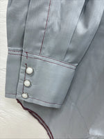 New Men’s Dee-Cee Gray Red Long Sleeve Pearl Snap 16 X 33 Large AA-82