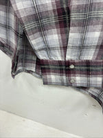 New Women’s Cumberland Purple Plaid Long Sleeve Pearl Snap 2XL GG-32