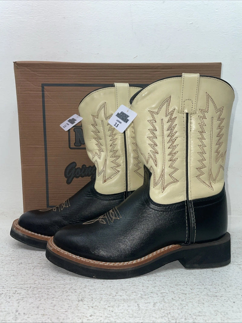 New Youth Black Smoky Mountain Cowboy Boots. 3016 Y 3.5 3 1/2. 22-28