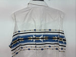 New Women’s Cumberland White Designed Short Sleeve Pearl Snap Medium LL-76