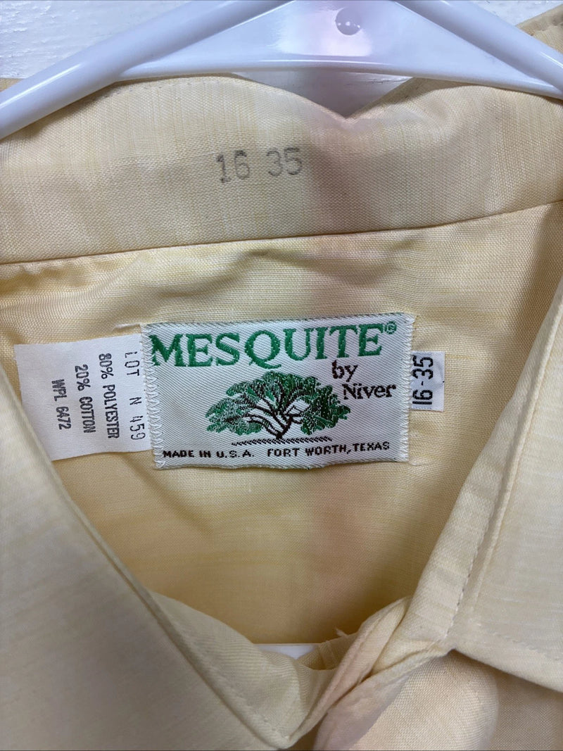 New Men’s Mesquite Yellow Long Sleeve Pearl Snap 16 X 35 Large CC-67