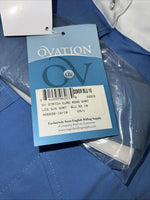 New Women’s Blue And White Ovation Short Sleeve English Shirt. 18 G-55