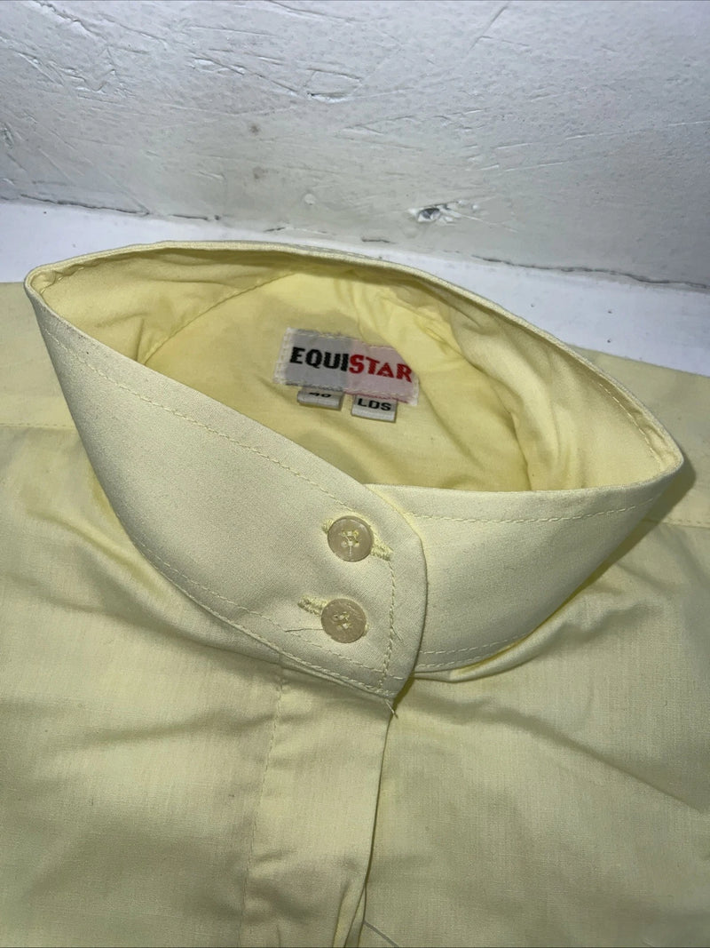 New Women’s Yellow EQUISTAR English Short Sleeve Button Up Shirt. 40 465083 G-22