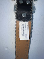 New Black Genuine Leather Nocona Silver Bling Cross XL Belt #N1330999 Z-80