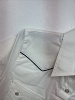 New Women’s Cumberland White Cropped White Short Sleeve Pearl Snap Medium LL-67