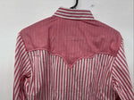 New Women’s Denver Pink Stripe Long Sleeve Pearl Snap Medium LL-101