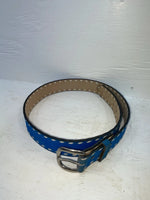 New Blue Genuine Leather Weaved 32” Belt #7030 Z-120