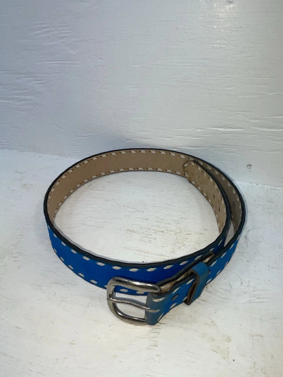 New Blue Genuine Leather Weaved 32” Belt #7030 Z-120