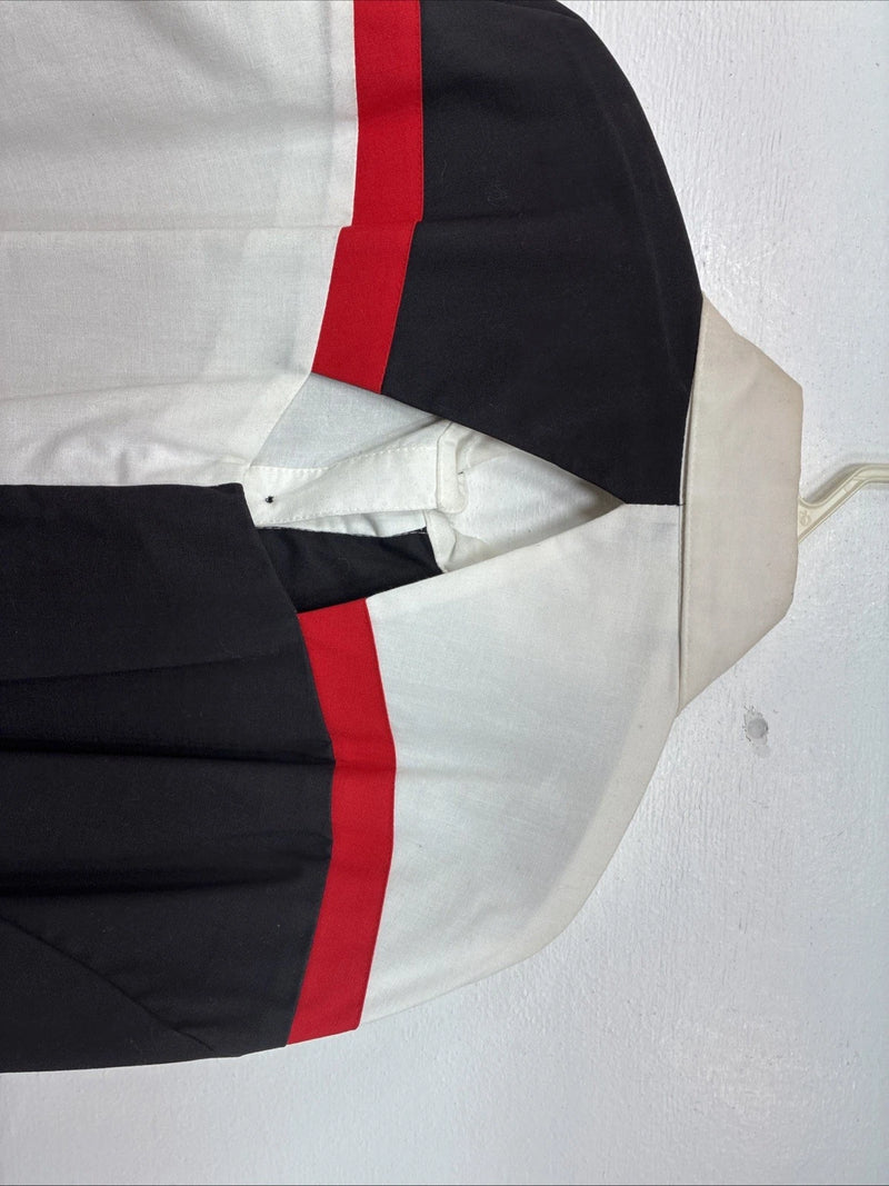 New Women’s Cowboy Threads Black White Red Long Sleeve Button Up Large TT-126