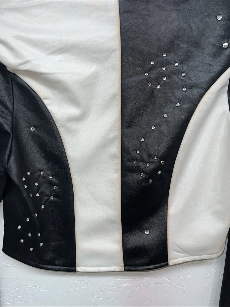 New Women’s 1849 Authentic Ranchwear Black White Short Show Jacket XS WW-12