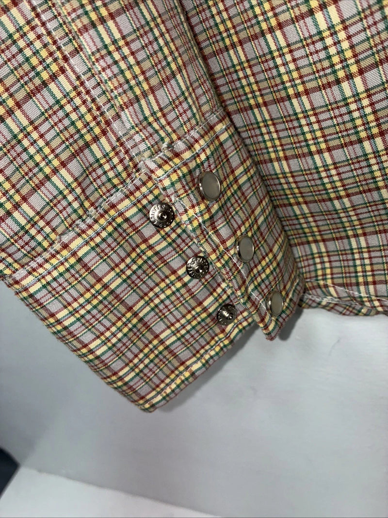 New Kids Dickson Jenkins Multicolor Plaid Long Sleeve Pearl Snap Large DD-105