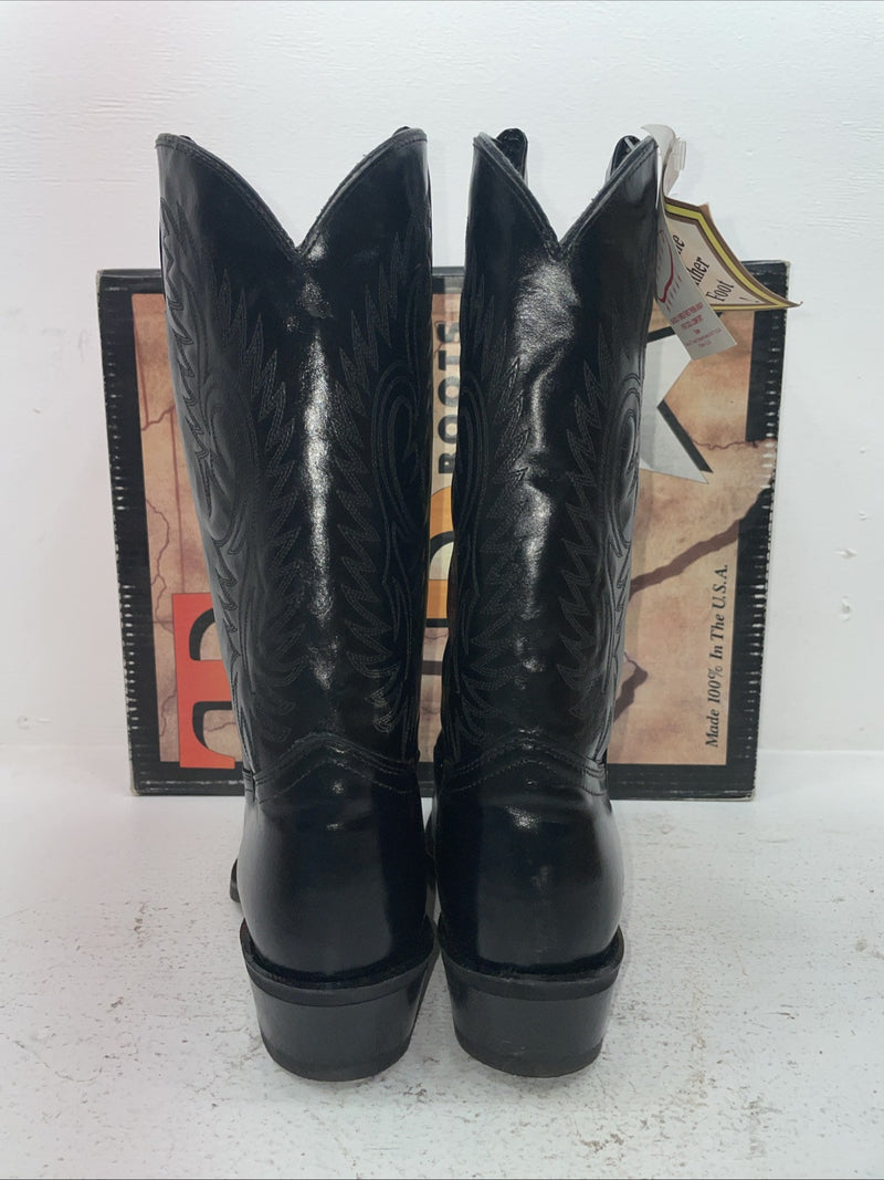 New Men’s Black Texas Brand Cowboy Boots. 5300 10.5 10 1/2 E E. 7-81