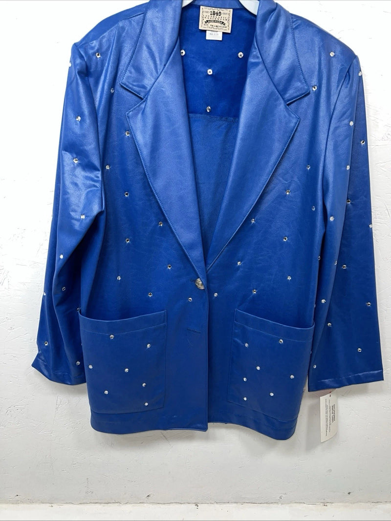 New Women’s Blue 1849 Authentic Ranchwear Long Sleeve Western Show Shirt S UU-62