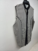 New Women’s Cowboy Threads Black White Design Sleeveless Button Up Medium YY-88