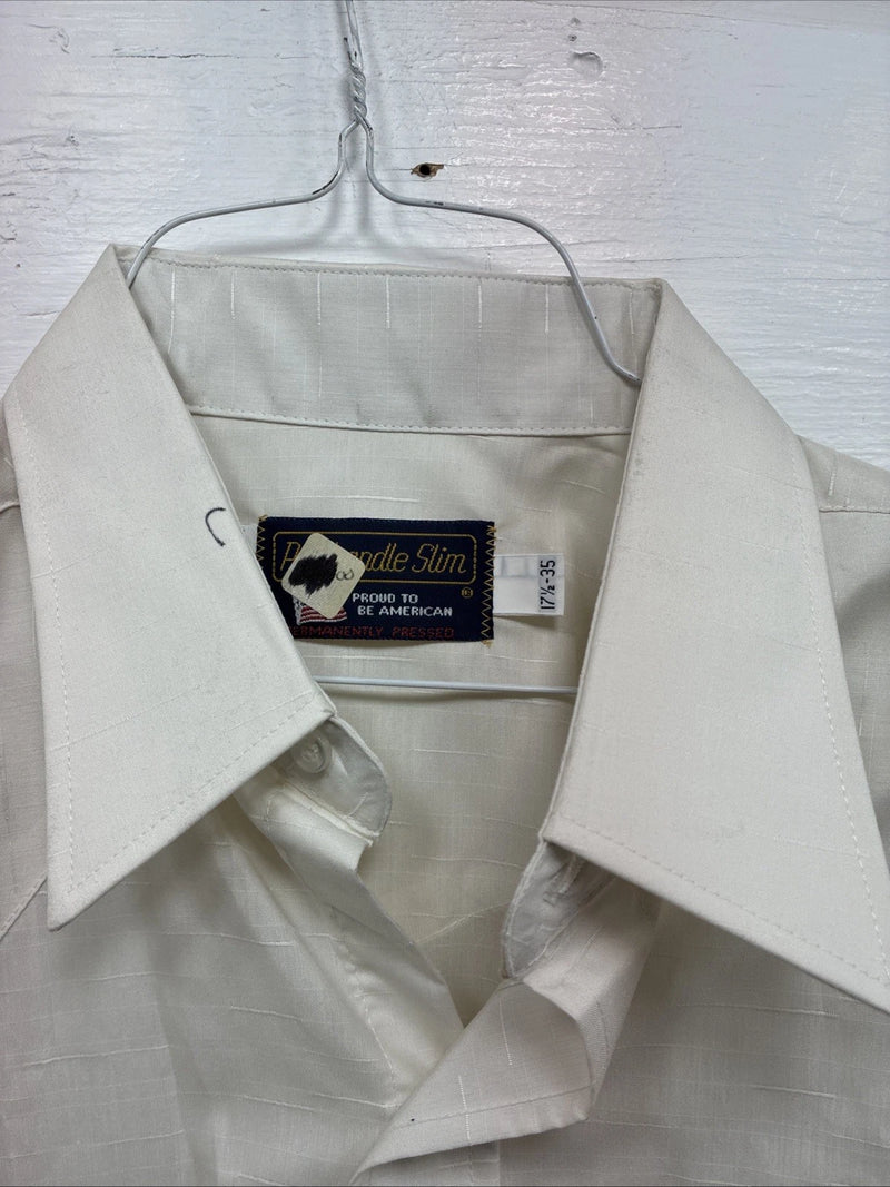 New Men’s Panhandle Off White Long Sleeve Pearl Snap XL J-34