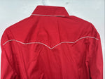 New Women’s White Horse Red Design Long Sleeve Pearl Snap Size Large YY-17
