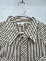 New Men’s Trail Ridge Multiple Color Stripe Long Sleeve Pearl Snap 2XL H-32