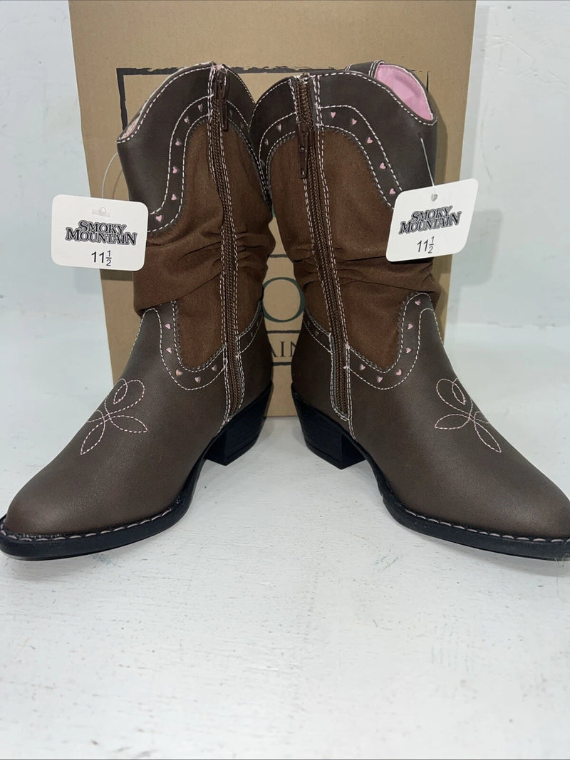 New Children’s Brown Smoky Mountain Cowboy Boots. 1122C 11.5 11 1/2 . 24-92
