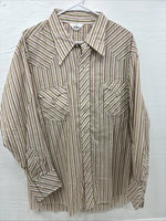 New Men’s Trail Ridge Multiple Color Stripe Long Sleeve Pearl Snap 2XL H-32