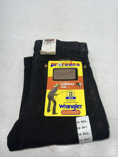 New Boys Black Wrangler Pro Rodeo Cowboy Cut Denim Jeans. 10/25 Regular B-22