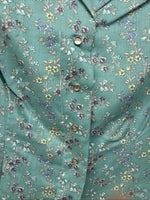 New Women’s Dickson Jenkins Blue Floral Long Sleeve Pearl Snap Zip Size 32 KK-66