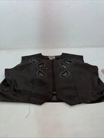 New Women’s Brown 1849 Authentic Ranchwear Leather Show Vest XL WW-53