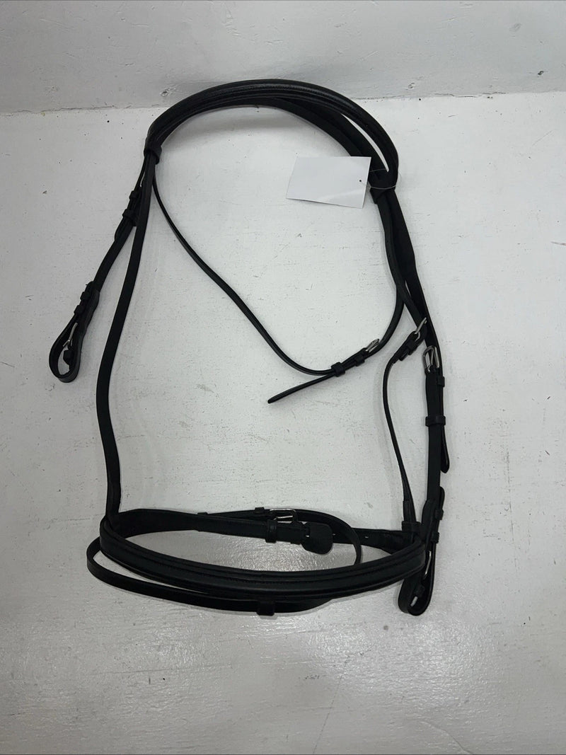New Camelot Black Leather Oversize Dressage Bridle #160507 BB-44