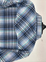 New Women’s Cumberland Blue Purple Plaid Long Sleeve Pearl Snap Size 1X TT-114