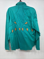 New Women’s Mine & Bills Blue Design Long Sleeve Button Up Small DD-107