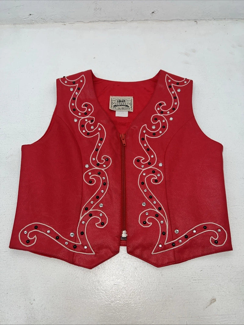 New Women’s Red 1849 Authentic Ranchwear Western Show Vest S WW-1
