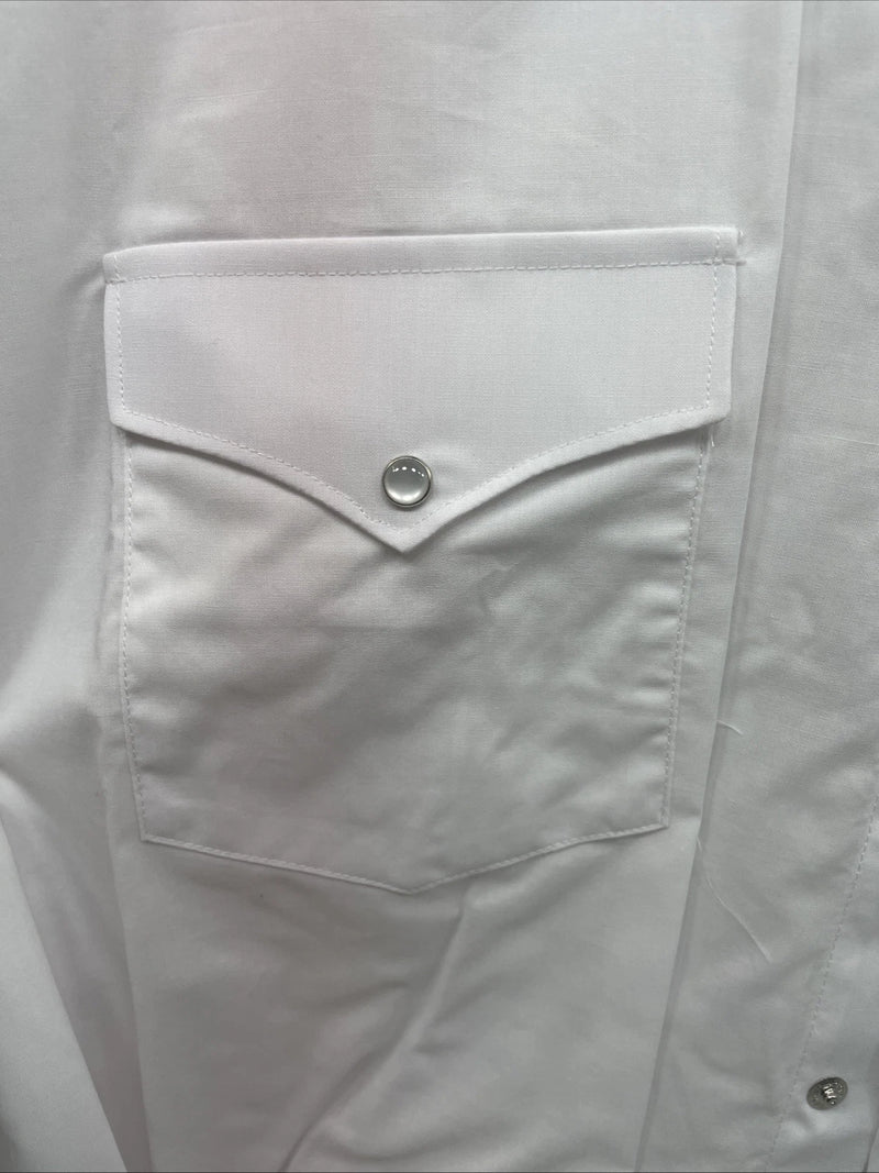 New Men’s White Horse White Long Sleeve Pearl Snap 3XL E-19