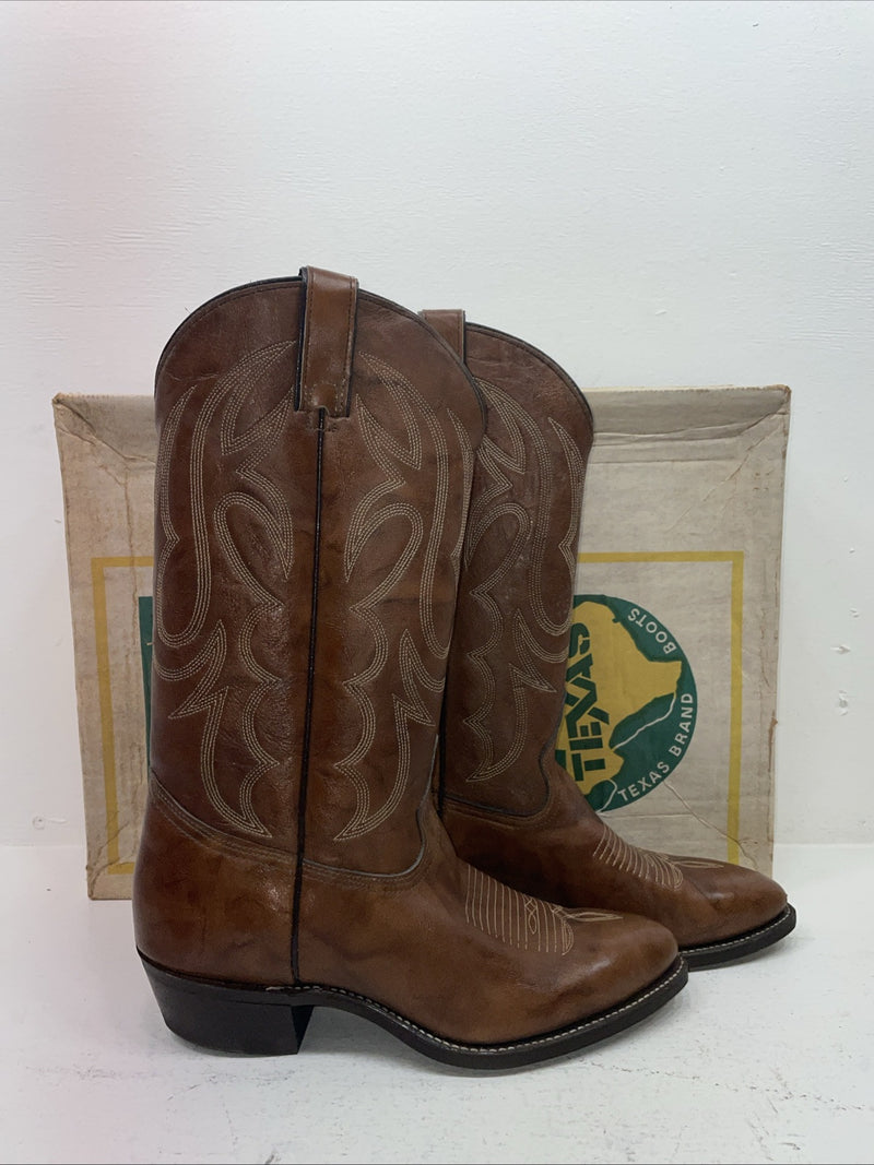 New Men’s Brown Texas Brand Cowboy Boots. 7311 10 D. 6-43