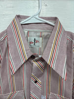 New Men’s Tem Tex Pink Stripe Long Sleeve Pearl Snap 16 X 35 Large Q-109