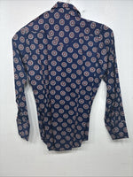 New Women’s Tem Tex Blue Design Long Sleeve Pearl Snap Size 32 MM-61