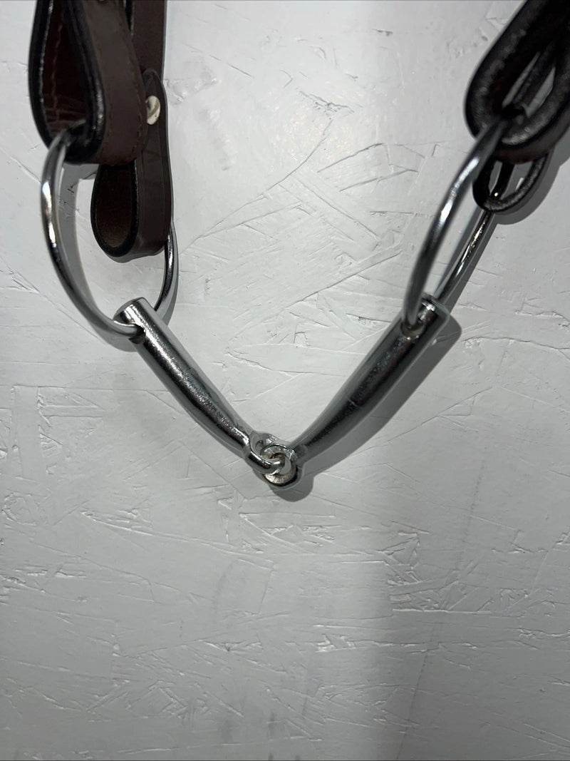 New Leather Tough 1 Western Browband Headstall W/ Split Reins And Bit Large S-73