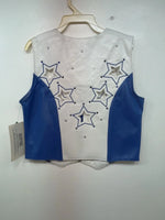 New Kids Blue White And Stars 1849 Cut Off Zip Up Vest S #77872 3B-66